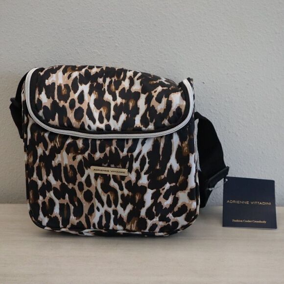 Adrienne Vittadini AVTB7747 Leopard Print 9" Fashion Crossbody Cooler Satchel - Picture 6 of 10